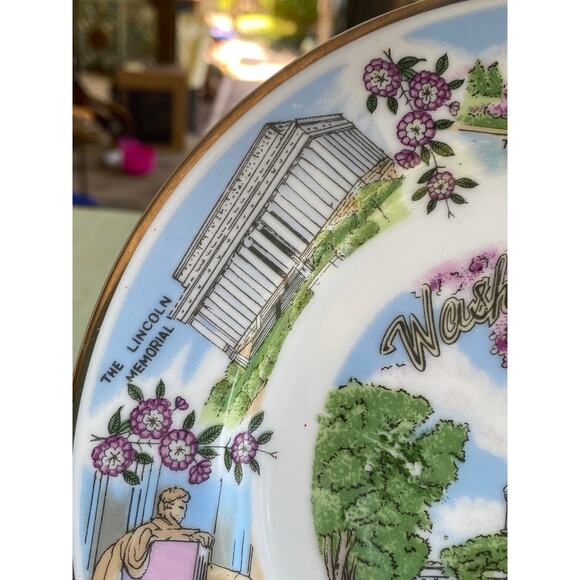 1980s US Capitol Washington DC Decor Souvenir Plate 7.5 inches Silberne Product - Picture 6 of 14